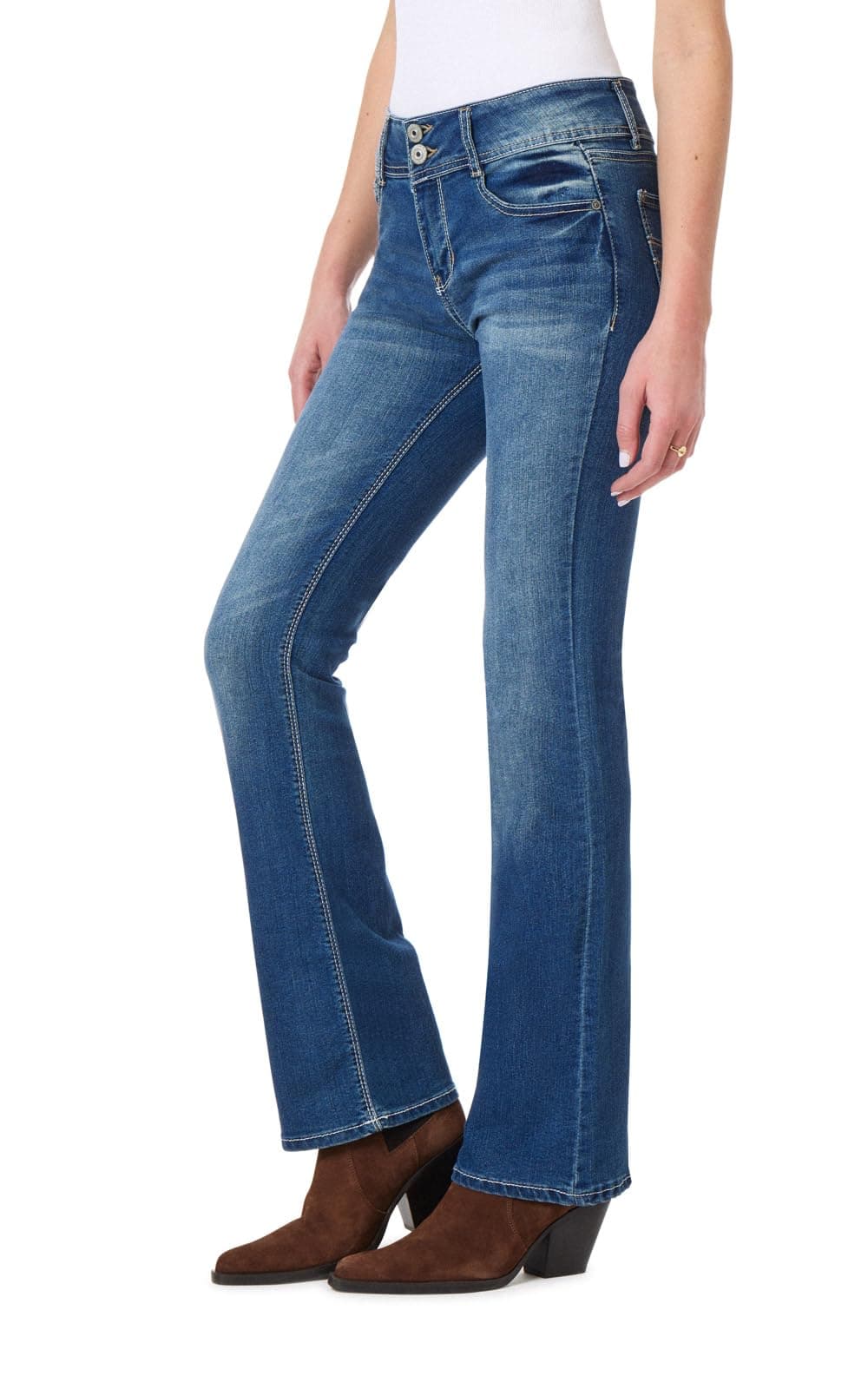 WallFlower Womens InstaStretch Luscious Curvy Bootcut Jeans Chrystie Pure 15