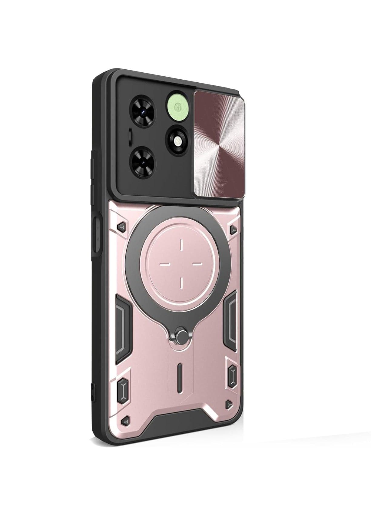 TECNO Spark Go 2024/TECNO Spark 20/TECNO Spark 20C/TECNO Pop 8 Case Cover, Slide Camera Lens Cover, 360°Rotating Kickstand Ring, Bumper Shockproof Case,Compatible with Car Magnetic Mount