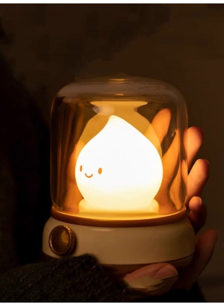 Retro Kerosene Night Light Atmospheric Practical Ornament Light Cream Yellow