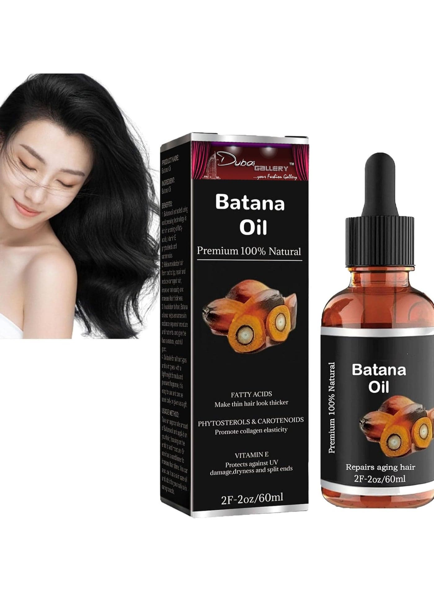 Batana Oil Organic for Healthy Hair,Promotes Hair Wellness for Men & WomenEnhances Hair & Skin Radiance,Leaves Your Hair Smoother Oil