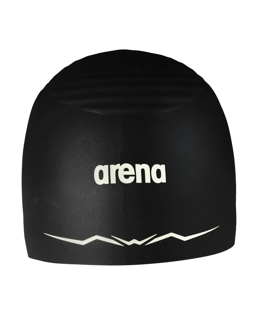 Arena Silicone Racing Swim Cap Men and Women Aquaforce Wave Hydrodynamic Performance Competitive Intensive Swimming, Black, Medium
