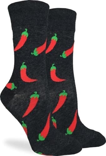 Good Luck Sock Women's Hot Peppers Socks, Adult, Shoe Size 5-9