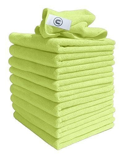 DCS Microfibre Cleaning Cloth Yellow Pack of 10 Large Size 40x40cm Super Soft Premium Streak Free Washable Cloth Duster for Kitchen Bathrooms Surfaces Mirrors Car Motorbike