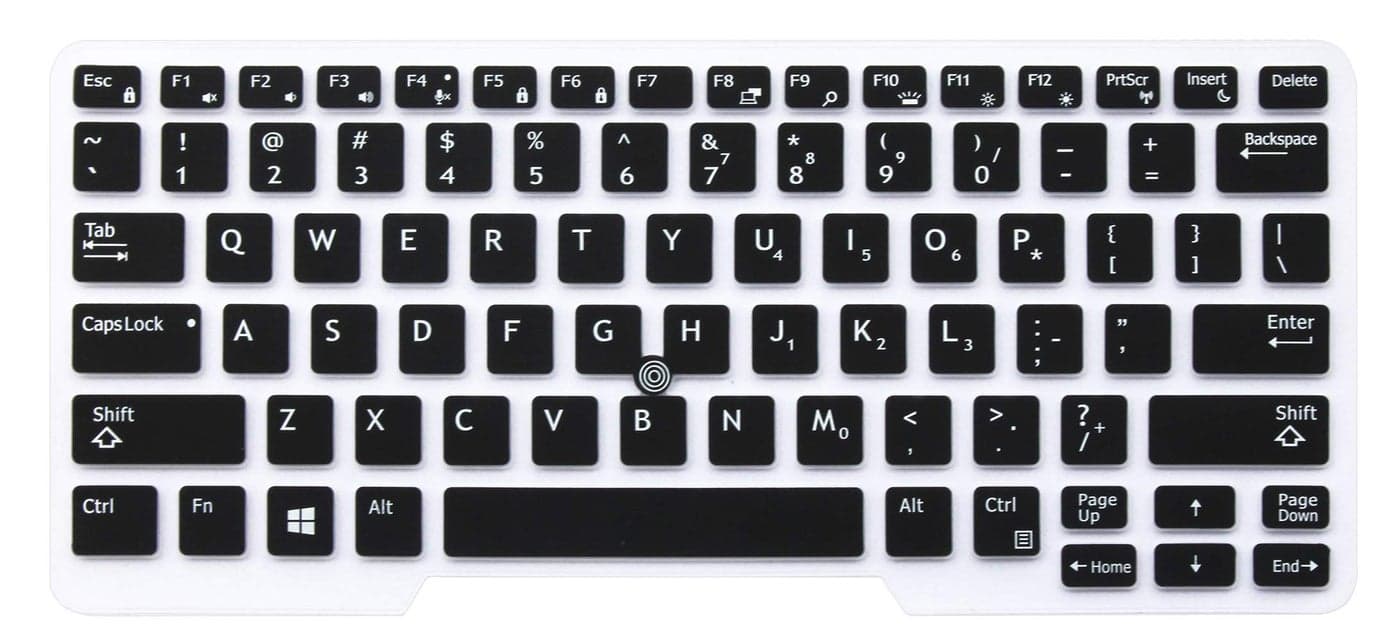 Black Silicone Keyboard Cover Skin Compatible with Dell Latitude 14 5480 5490 7490 Laptop & 14" Dell Latitude 3340 E3340 E5490 E5491 E5450 E5470 E7450 E7470 7480 E7480 with Pointing