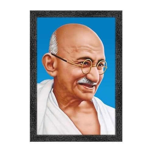 Dharvika Innovations Mahatma Gandhi Ji Photo With Frame | Mahatma Gandhiji Photo frame for office (11x14 Inch)