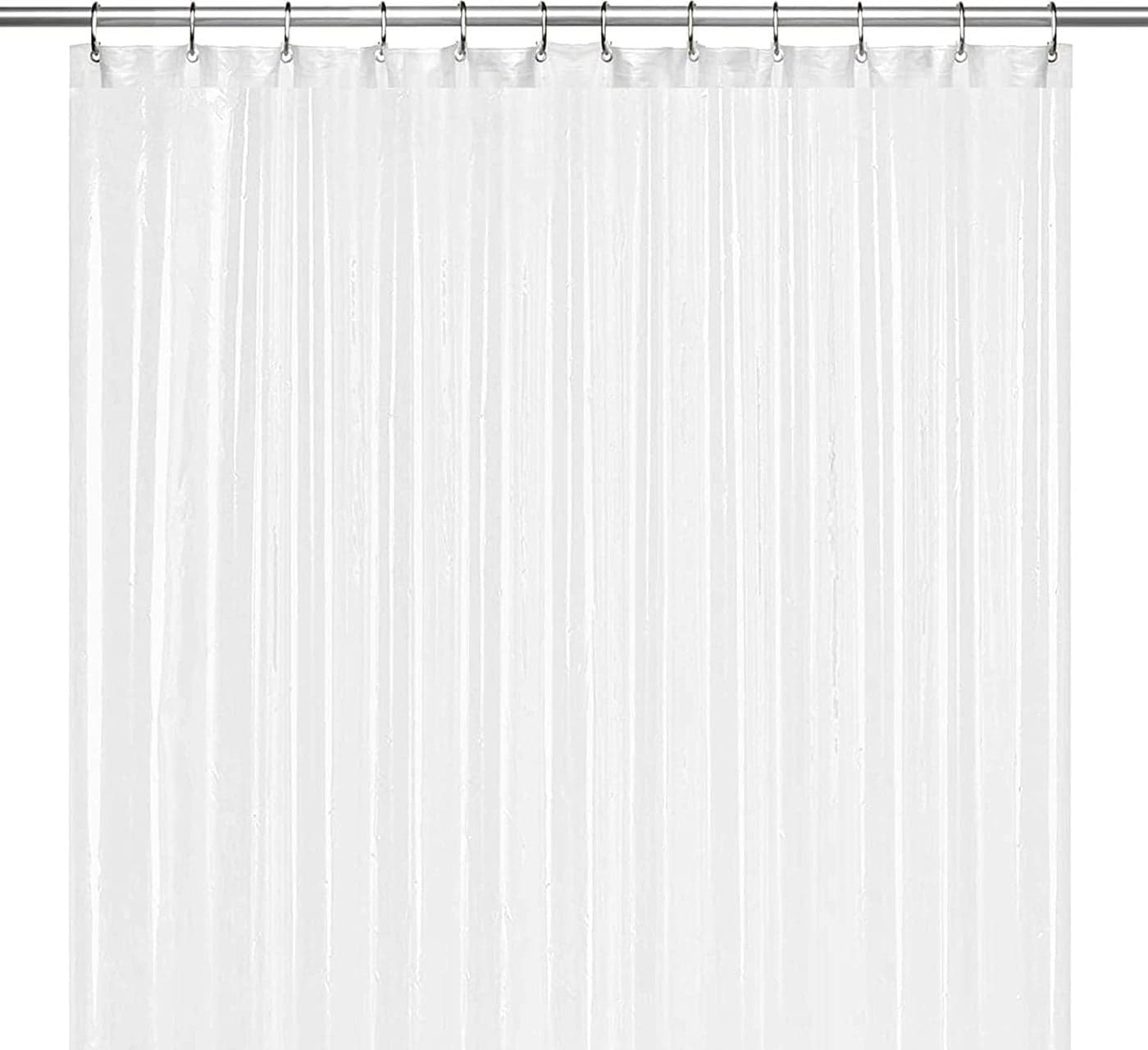 LiBa Bathroom Shower Curtain with 12 Shower Rings- Waterproof Plastic Shower Curtain Premium PEVA Non-Toxic with Rust Proof Grommets Frosted 10G Heavy Duty Bathroom Accessories 72x72