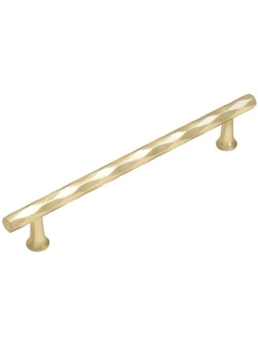 JIASENBAO Brushed Gold Cabinet Pulls 88 Hole Center 10 Pack Hammered Brass Cabinet Handles Decorative Kitchen Drawer Dresser Cupboard Bathroom Vanity Cabinet Hardware Rhombus