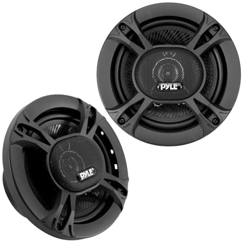Pyle 3-Way Universal Car Stereo Speakers-300W 6.5” Triaxial Loud Pro Audio Car Speaker Universal OEM Quick Replacement Component Speaker Vehicle Door/Side Panel Mount Compatible PL613BK (Pair), black
