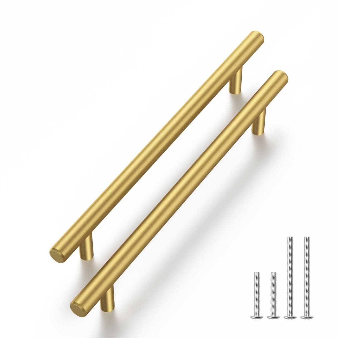 Haliwu 5 Pack Cabinet Handles Brass Gold Cabinet Pulls 5 Inch Hole Center Drawer Pulls Modern Bar Dresser Handles for Bathroom Kitchen Bedroom