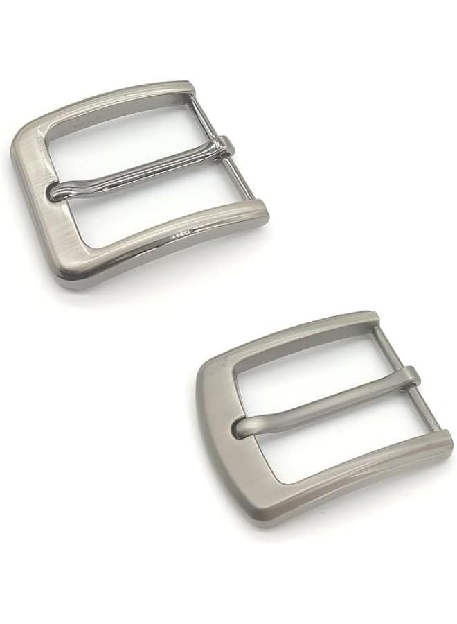 2 Pieces Belt Buckles, Men Buckles for Belt Metal Silver for Men Square Replacement Buckle Single for Bag Straps Suspenders