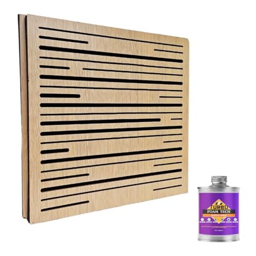SoundaXe® Pulse Wooden Acoustic Panel With Acoustic Foam | Reduce Echo, Luxury Veneer, Superior Sound | Douglas Pine, 2x2 Ft, 2 Pcs + SR Adhesive