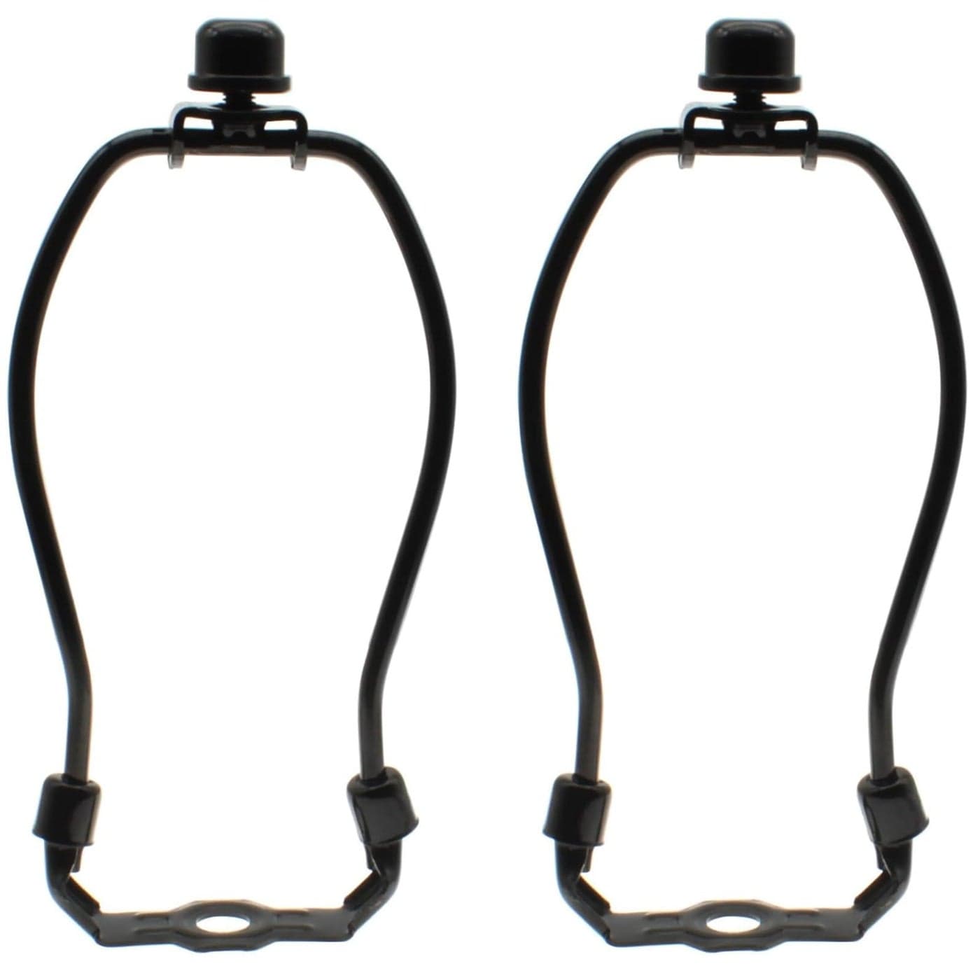 6 Inch Lamp Shade Harp Holder OZXNO 2Pack Heavy Duty Horn Frame Lamp Shade Bracket with Light Base and Solid Lamp Finial DIY Lighting Replacement Accessories for TableFloor Lamps Black