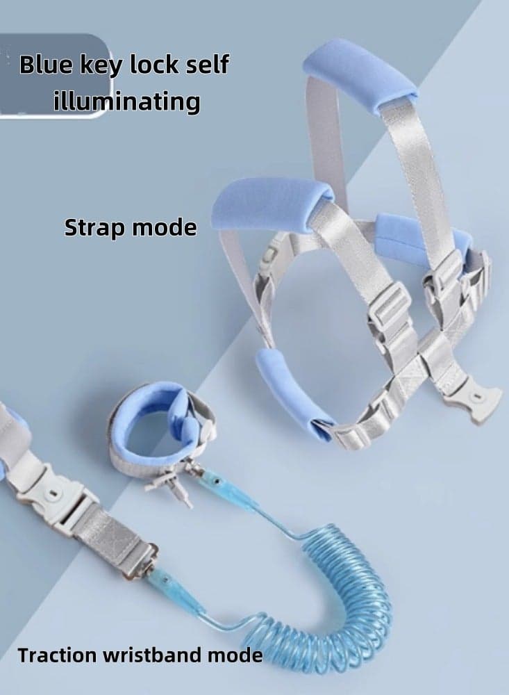 Baby Anti Lost Strap Bracelet Dual-Use (Blue 1.5-Meter Key Lock Self Luminous)