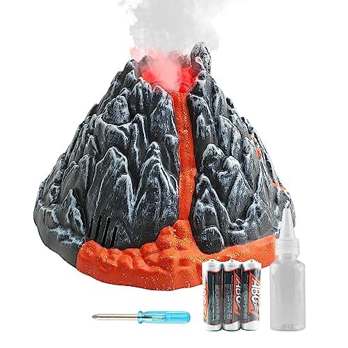 DINOBROS Volcano Toy for Kids 3-5, Mist-spouting Volcano Model with Dinosaur Sounds, Simulated Volcano Gifts for Boys and Girls