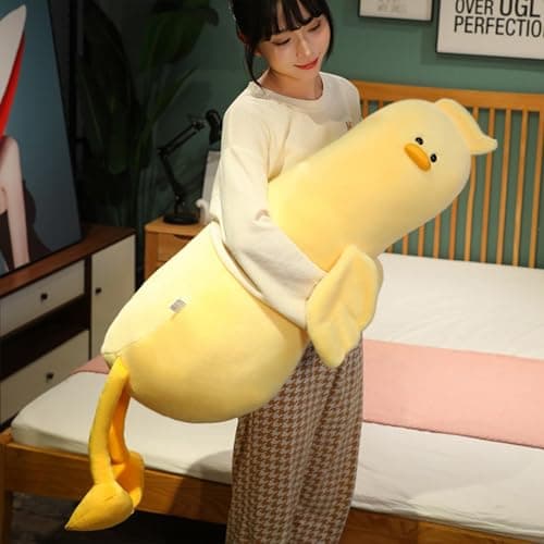 PEACH CAT Long Duck Plush Pillow Cute Duck Stuffed Animal Toy Gift for Girls Boys Yellow 511