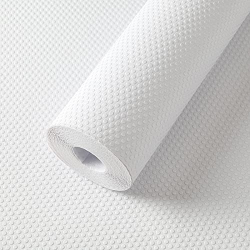 FLPMIX Shelf Liner White Waterproof Pantry Cabinets LinersWashable Easy to Cut Drawer Mat for Kitchens Cupboard 177 X 96Inch