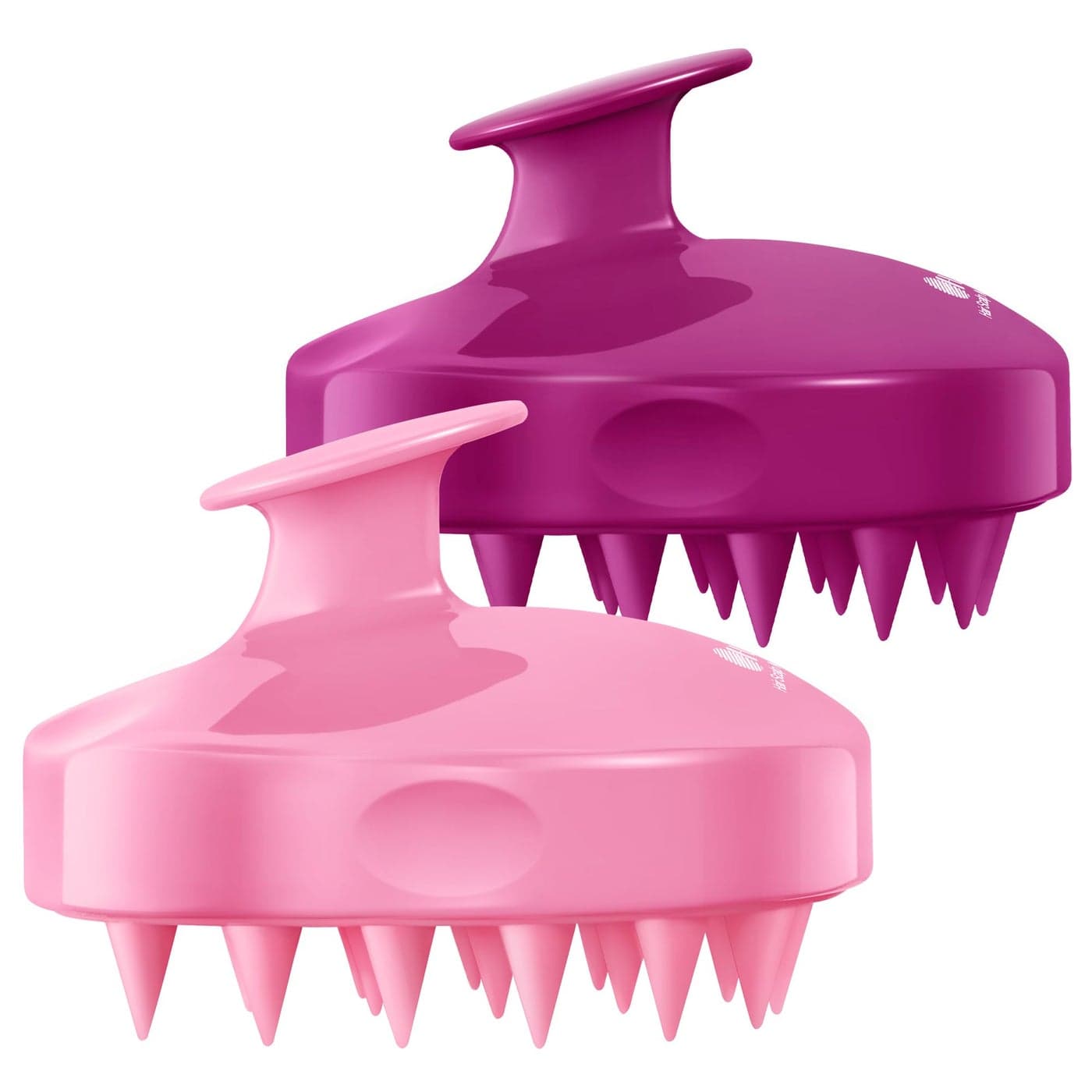 HEETA Hair Scalp Massager Shampoo Brush 2 Pack Soft Silicone Bristles to Remove Dandruff Waterproof Hair Scrubber for Both Wet Dry Hair Suitable for Men Women Pink Purple