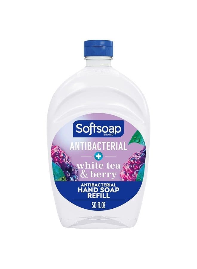 Antibacterial Liquid Hand Soap Refill, White Tea & Berry Scented Hand Soap, 50 Ounce