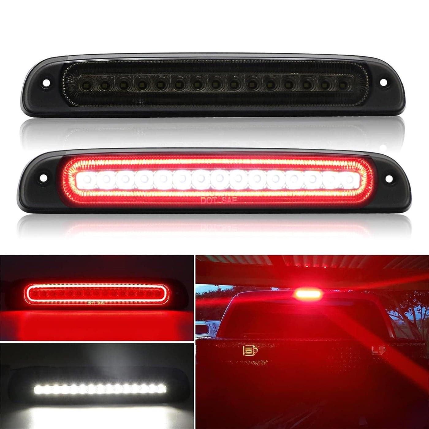 Mynoway Smoked Lens LED 3rd Third Brake Light Replacement for F250 F350 F450 F550 Super Duty 19992016 Ranger 19952011 Center High Mount Stop Lamp with Sealing Gasket Replace OE CC3Z13A613B