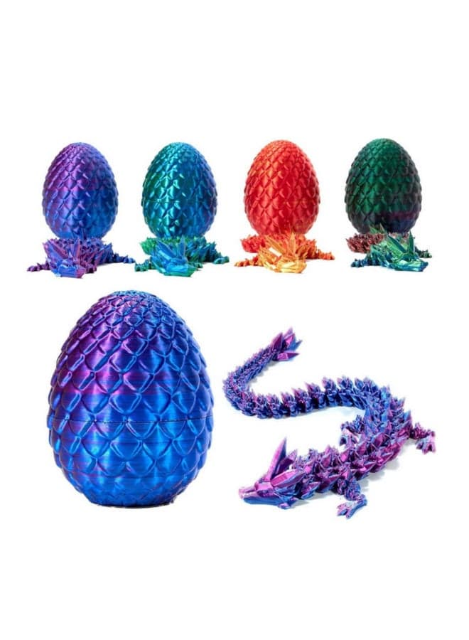 4pcs 3D Printed Crystal Dragon Egg Full Body Joints That Can Move Dragon Spinner Articulated Dragon Toy Decompression Creative Toys