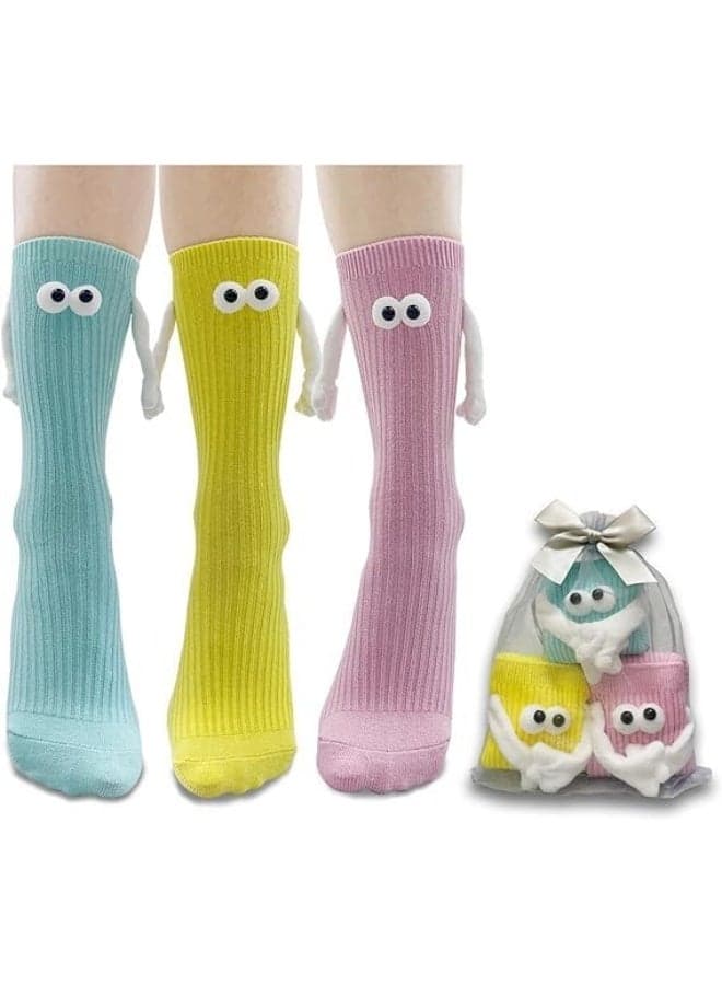 Funny Magnetic Hand Holding Socks, Hand in Hand Socks for Adult Christmas Gift, for Couples Lovers Family Friends