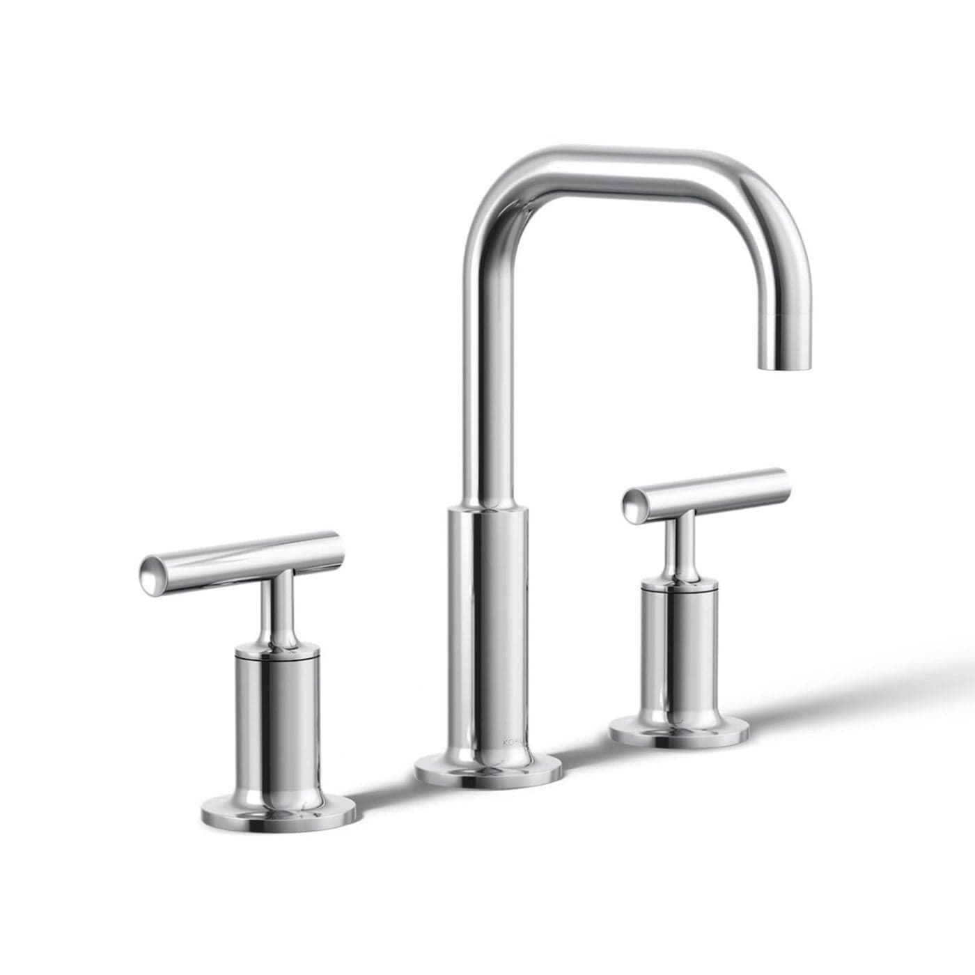 Widespread Bathroom Faucet Bathroom Sink Faucet Lever Handles and gooseneck spout Polished Chrome
