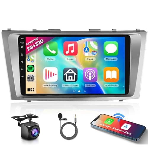 2+32G Android 13 Car Stereo for Toyota Camry 2006 2007 2008 2009 2010 2011, 9 Inch HD Touchscreen Radio, Wireless CarPlay Android Auto GPS WiFi Bluetooth FM/RDS SWC Dual USB HD Backup Camera