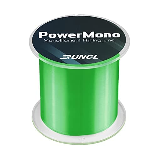 RUNCL PowerMono Fishing Line, Monofilament Fishing Line - Ultimate Strength, Shock Absorber, Suspend in Water, Knot Friendly - Mono Fishing Line (Green, 8LB(3.6kgs), 300yds)