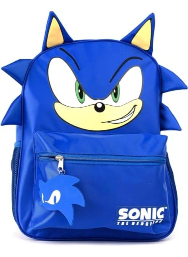 AI ACCESSORY INNOVATIONS Sonic Backpack for Boys & Girls, Bookbag with Adjustable Shoulder Straps & Padded Back,16 Inch Schoolbag with 3D Features