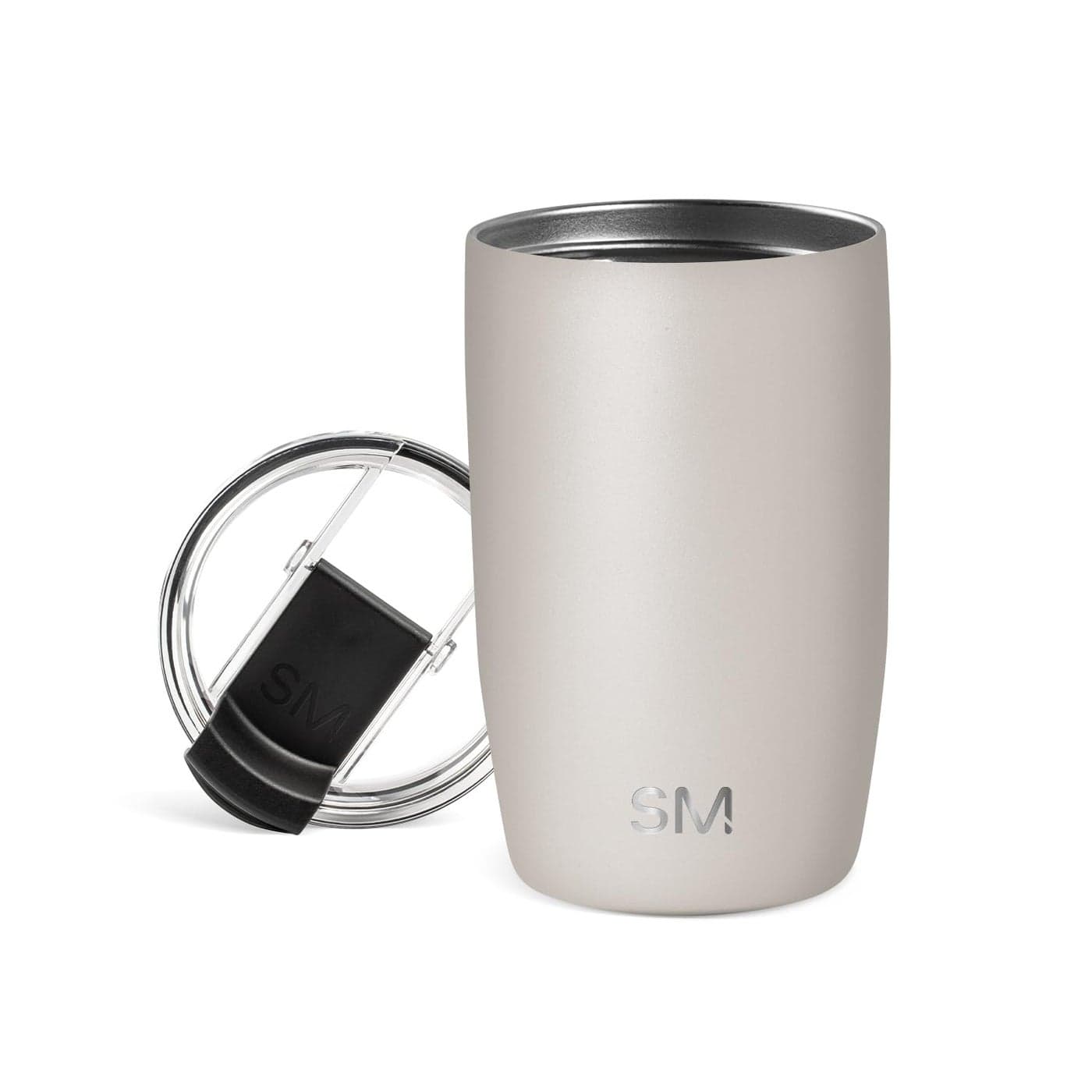 Simple Modern Travel Coffee Mug Tumbler with Flip Lid Reusable Insulated Stainless Steel Cold Brew Iced Coffee Cup Thermos Gifts for Women Men Him Her Voyager Collection 12oz Almond Birch