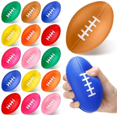 16 Pieces 32 Pcs Mini Football Bulk 47 Inch Party Foam Football Favor Sports Small Stress Ball Foam Ball for Back to School Homecoming Game Team Birthday Party Bag Gift Filler