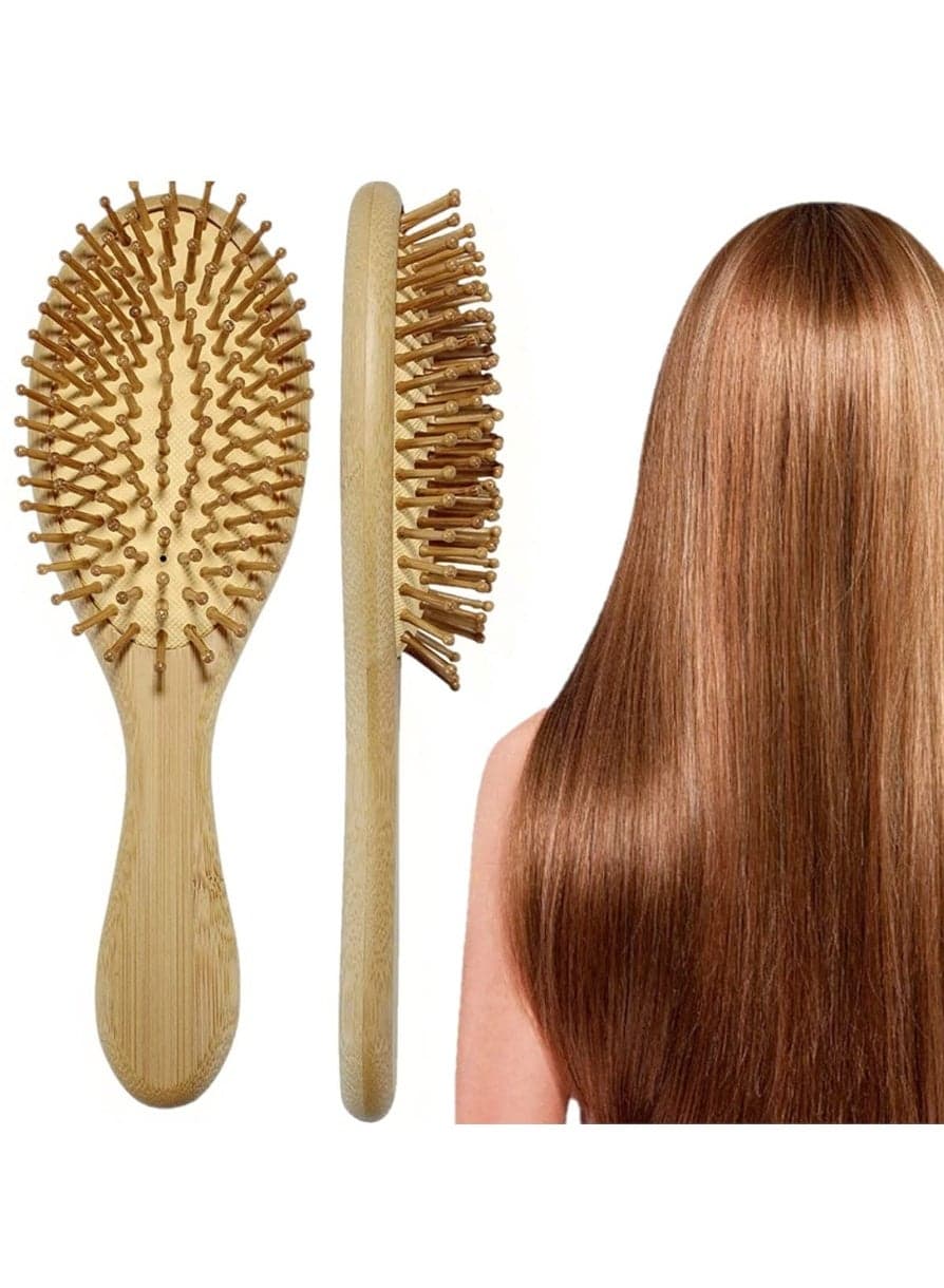 Wooden Hairbrush, Natural Bamboo Wood Hairbrush, Massage Scalp Anti Static Hairbrush, Natural Eco Friendly Hairbrush, Reduce Frizz, Help You To Relax, for Women and Men