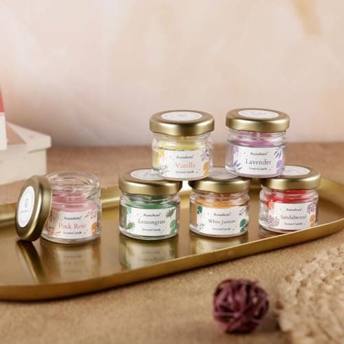 Asian Aura Set of 6 Mini Jar Scented Candles | Fragrance Candles for Home Décor |for Diwali, Christmas, Birthdays, Valentine's | Scented Candles (Mini Jars 31ml)