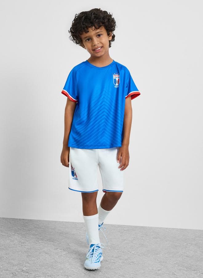 Boys France Print Jersey T-Shirt and Shorts FIFA Football Set
