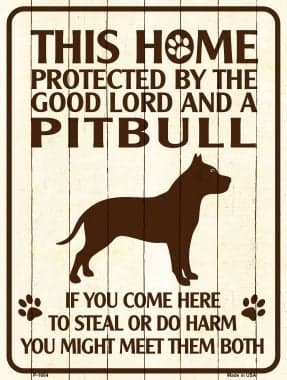 SMART BLONDE This Home Protected by A Pitbull Parking Sign Metal Novelty P-1684