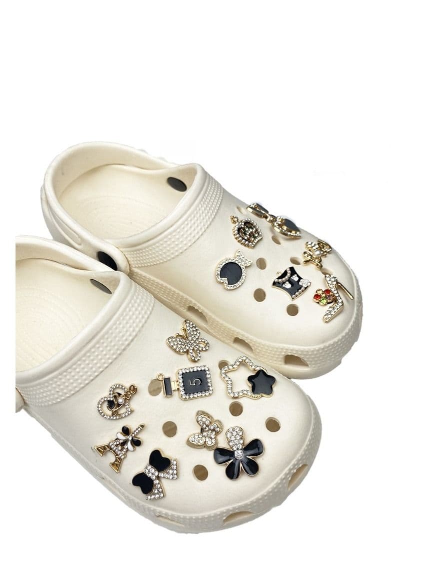 Shoe Charms Fits Clog Sandals Decoration Fashion Crystal Diamond 15 Pcs Different Shape Unisex-adult Party Birthday Gift for Kids and Teens Favorite Present