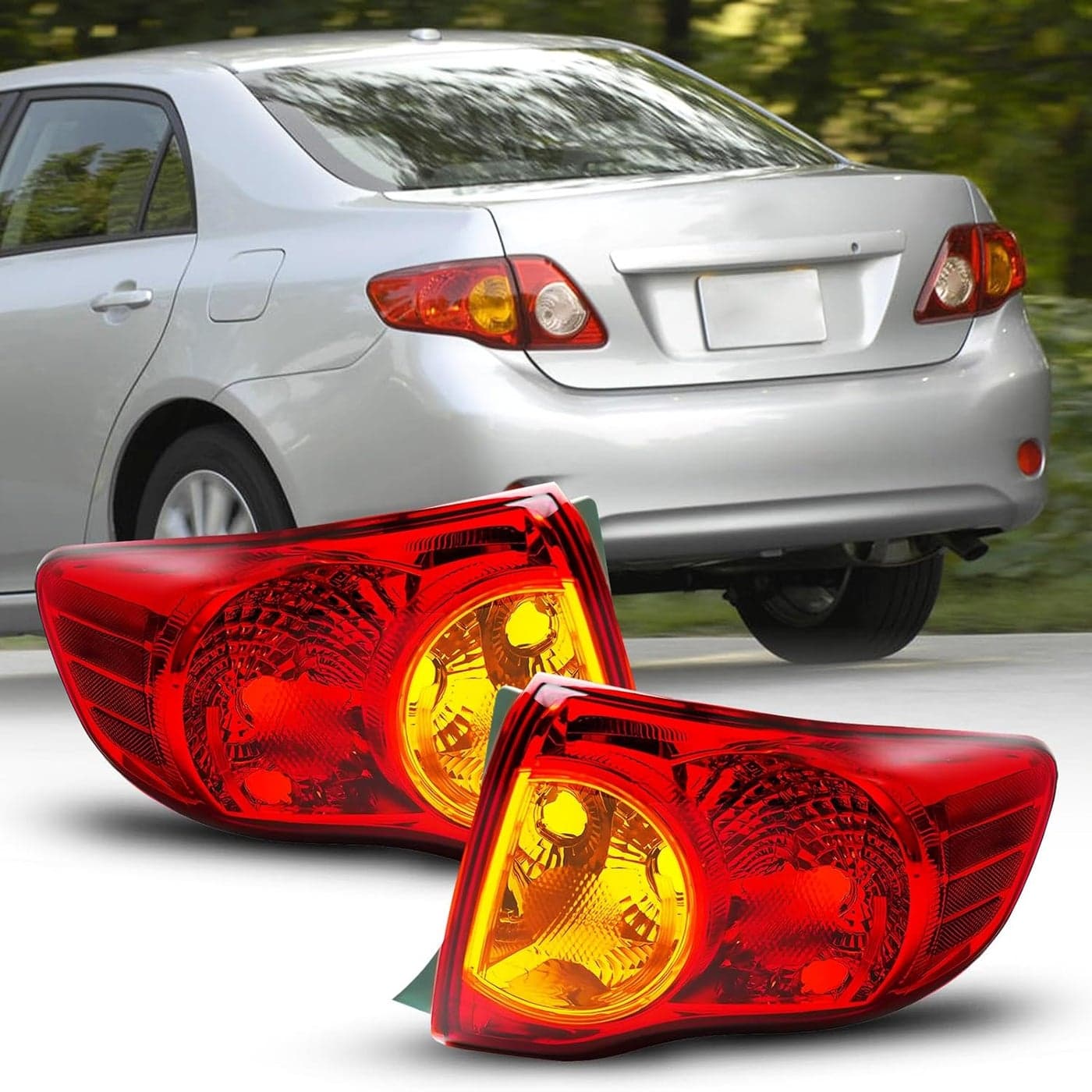 AUTOONE Tail Light Assembly for 2009-2010 Toyota Corolla - Driver & Passenger Side