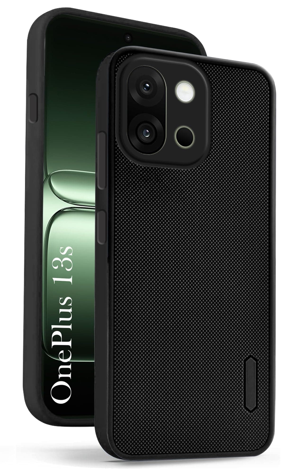 Jkobi Back Cover Case for OnePlus 13S (Textured Grip Design | Micro-Fiber Cloth Inside | Slim and Light Weight | Soft Touch and Feel | Black)