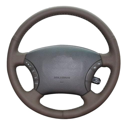Loncky Custom Genuine Leather Steering Wheel Cover for Toyota Land Cruiser 1995 1996 1997 1998 1999 2000 2001 2002 Lexus LX450 1996 1997 / LX470 1998-2002 / Lexus LS400 1996-2000 Accessories