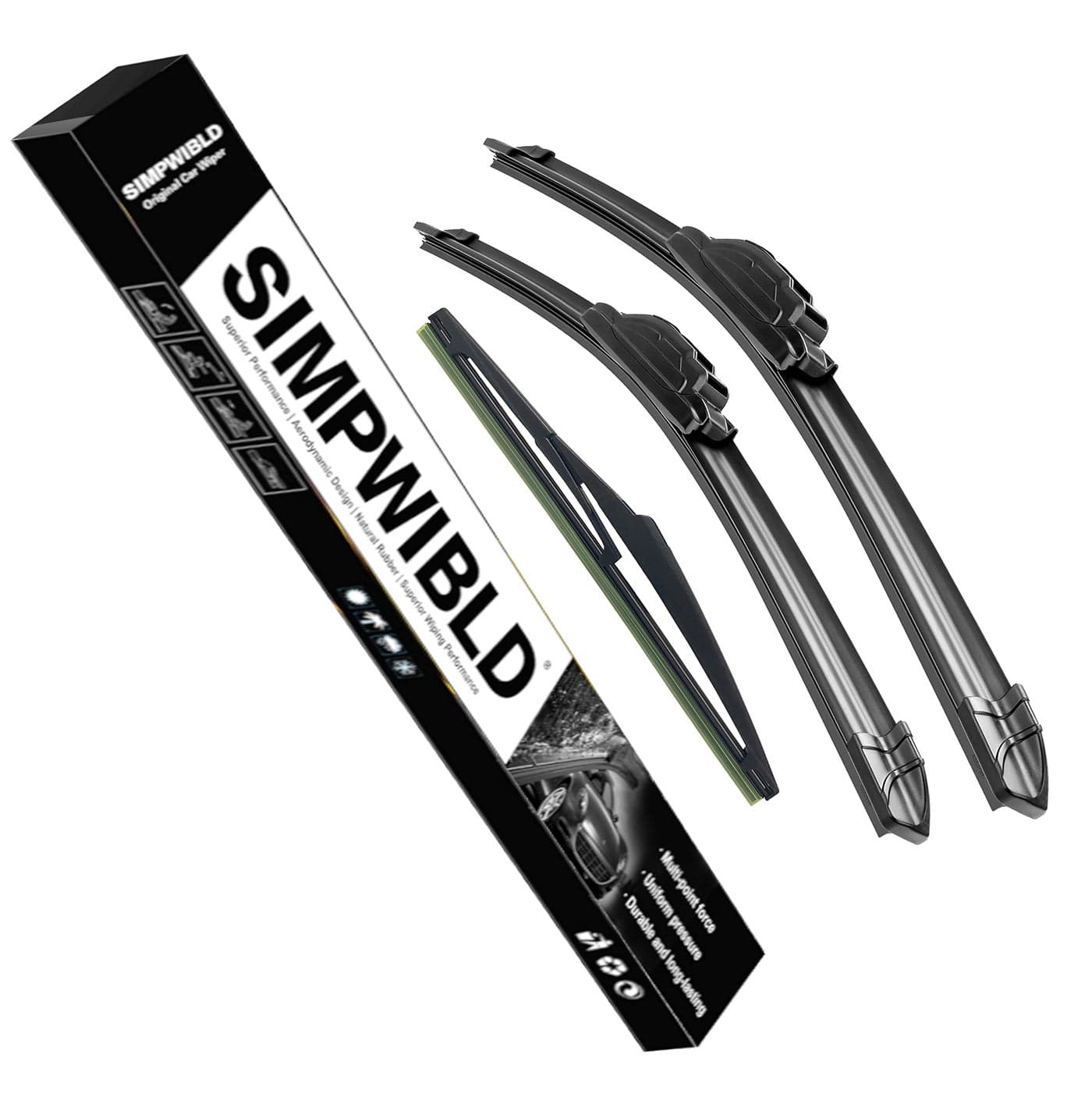 SIMPWIBLD 3 wipers Replacement for 2013-2019 Nissan Pathfinder/2015-2020 Nissan Rogue Windshield Wiper Blades Original Equipment Replacement 26"+17"+12" (Set of 3) U/J HOOK