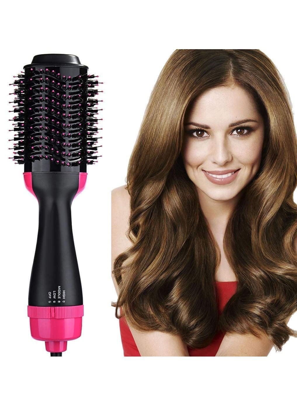 Hair Dryer Brush Blow Dryer Brush in One Upgraded 3 in 1 Hair Dryer and Styler Volumizer with Negative Ion Anti-frizz Ceramic Titanium Barrel Hot Air Brush Hair Straightener Brush