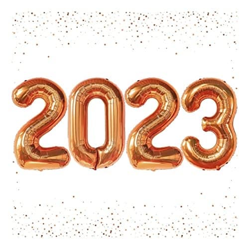 AMFIN® (32 Inch) 2023 Foil Balloon / 2023 New Year foil Balloon / 2023 Foil New Year / 2023 Foil Decoration Balloons/Happy New Year 2023 - Rose Gold