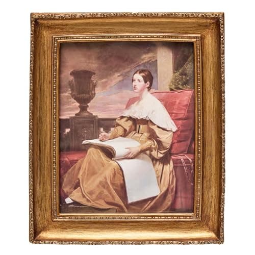 JANDERART Vintage Picture Frame 8x10 Inch, Antique Ornate Photo Frames with Glass Front, Brushed Design, Tabletop & Wall Hanging, Photo Gallery, Gold