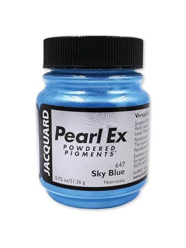 Jacquard Pearl Ex Pigment Powder 075 oz Sky Blue Loose Mica Powder for Epoxy Resin Watercolors Calligraphy Ink Clay Epoxy Pigment Powder Epoxy Resin Color