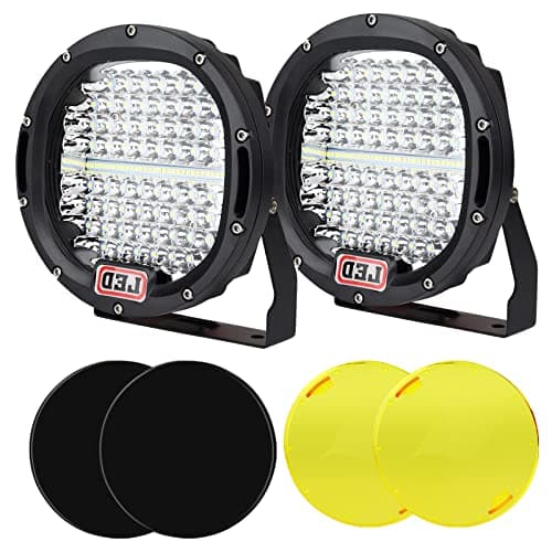 Safego 7 inch Round Led Offroad Lights 2Pcs 300W 30000LM LED Offroad Light Bar Spot Beam led Driving Lights led Light pods with Yellow PC Cover Compatible with Pickup Truck SUV ATV Tractor Boat