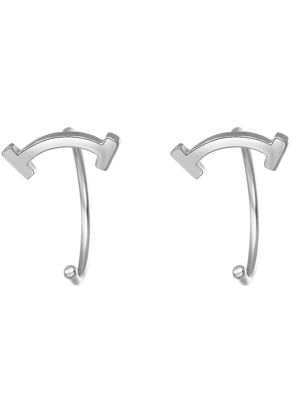 S999 pure silver earrings with cute temperament, ins non removable earrings, foot silver earrings, ear holes, anti blocking and compact earrings