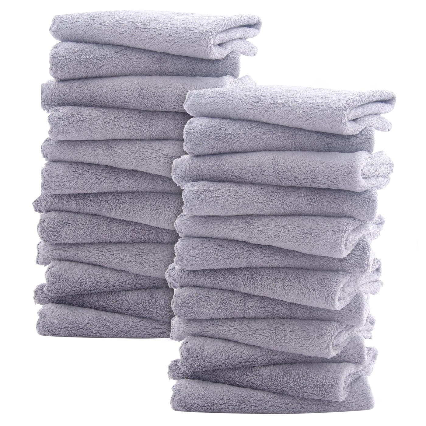 Sunny zzzZZ Ultra Soft 24 Pack Baby Washcloths 10x10 Inches Coral Fleece Extra Absorbent Wash Clothes for Babies Infants and Toddlers Sensitive Skin and Newborn Ideal Baby