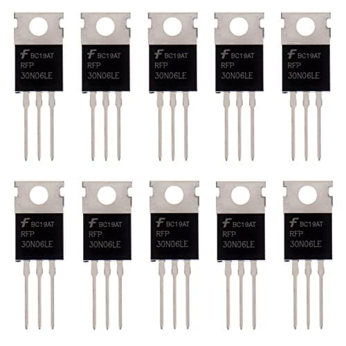 BOJACK RFP30N06LE MOSFET 30 A 60 V RFP30N06LE N-Channel Power MOSFET Transistor ESD Rated TO-220 (Pack of 10)