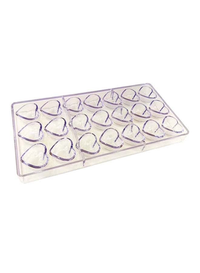 Heart Shape Chocolate Molding Tray Clear 2x13x27centimeter