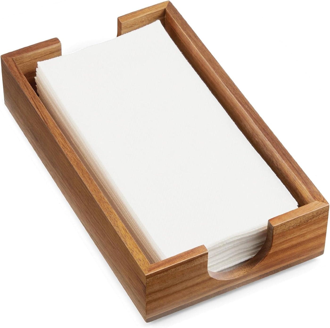 Napkin Holder for Bathroom Acacia Wooden Guest Towel Holder Tray for Bathroom Disposable Paper Hand Towel Holder for Bathroom Accessories Dinner Napkin Holder for Kitchen Table Party